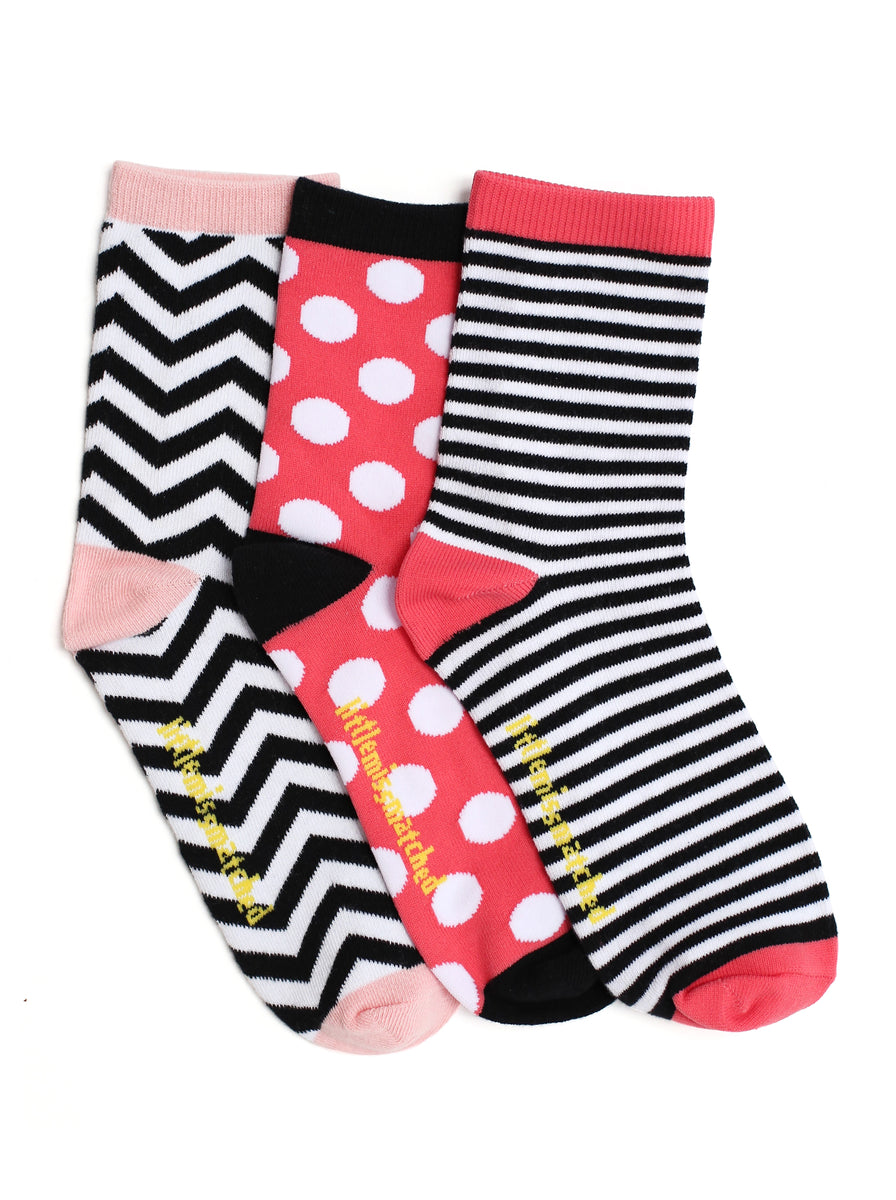 Small Polka Dots And Rounded Trim Top White Socks Ankle High 15 Den - Socks