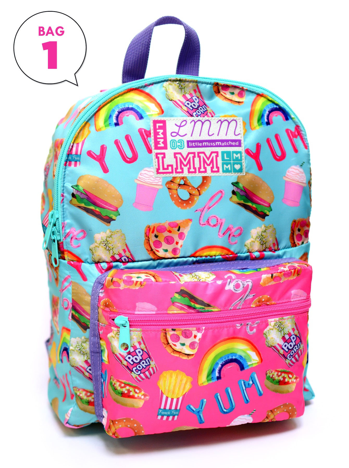 FOODIE FUN 4 IN 1 CONVERTIBLE BACKPACK Little Miss Matched